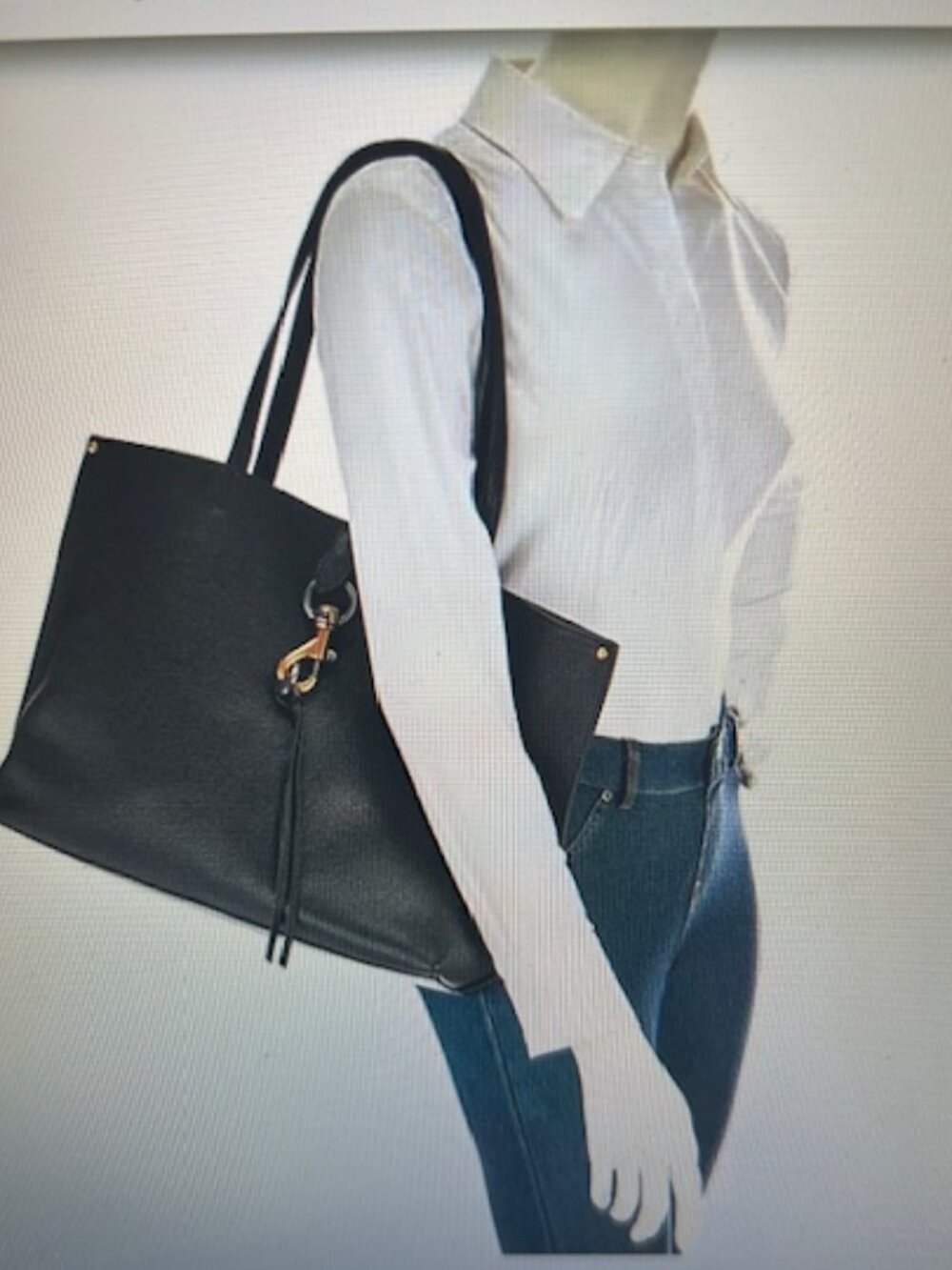 Rebecca Minkoff Megan Black Leather Tote Bag/ Comes With Dust Bag - Picture 14 of 14